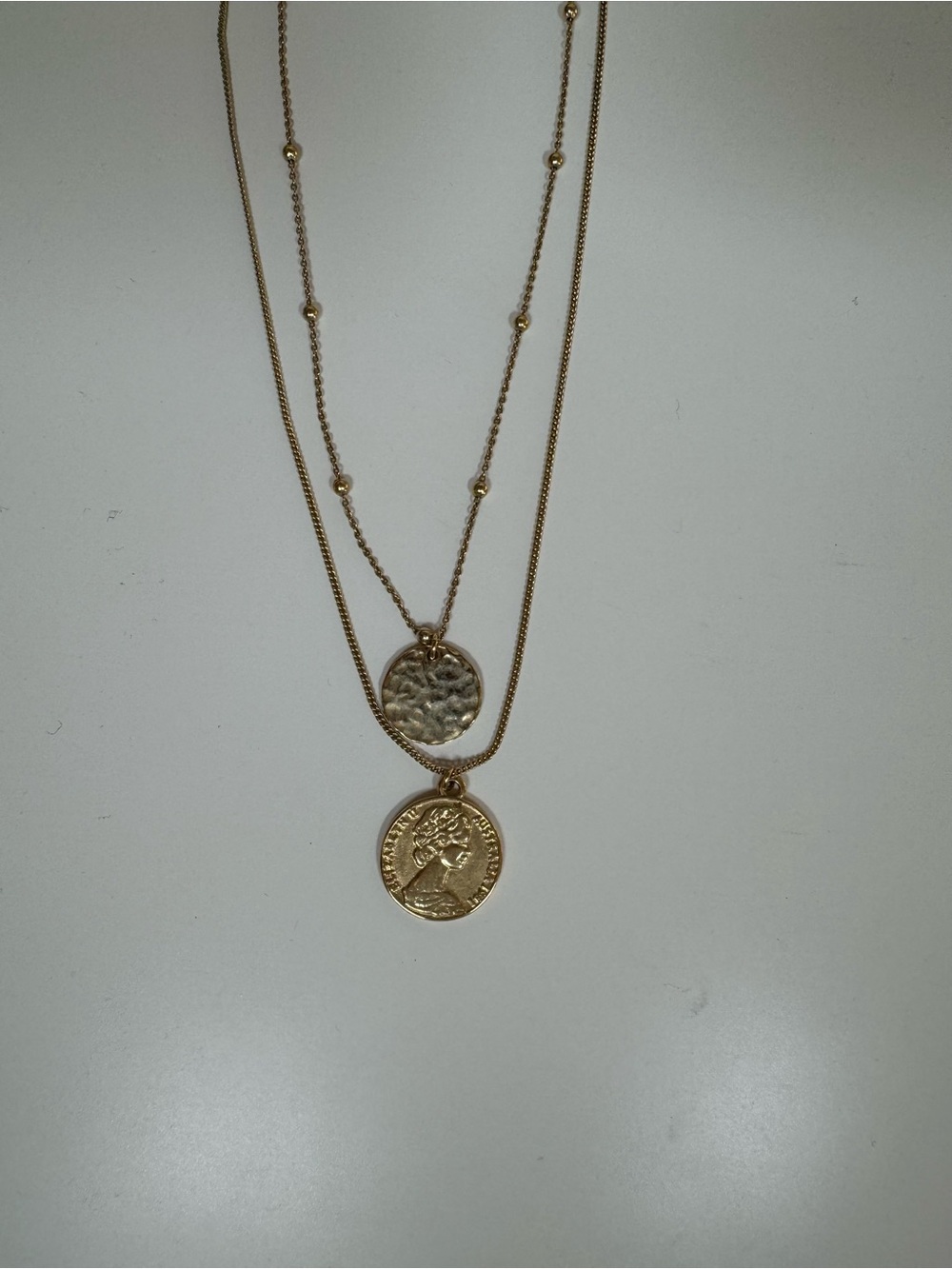 Gold Layered Coin Pendant Necklace Set - Women Jewelry - Picture 4 of 9